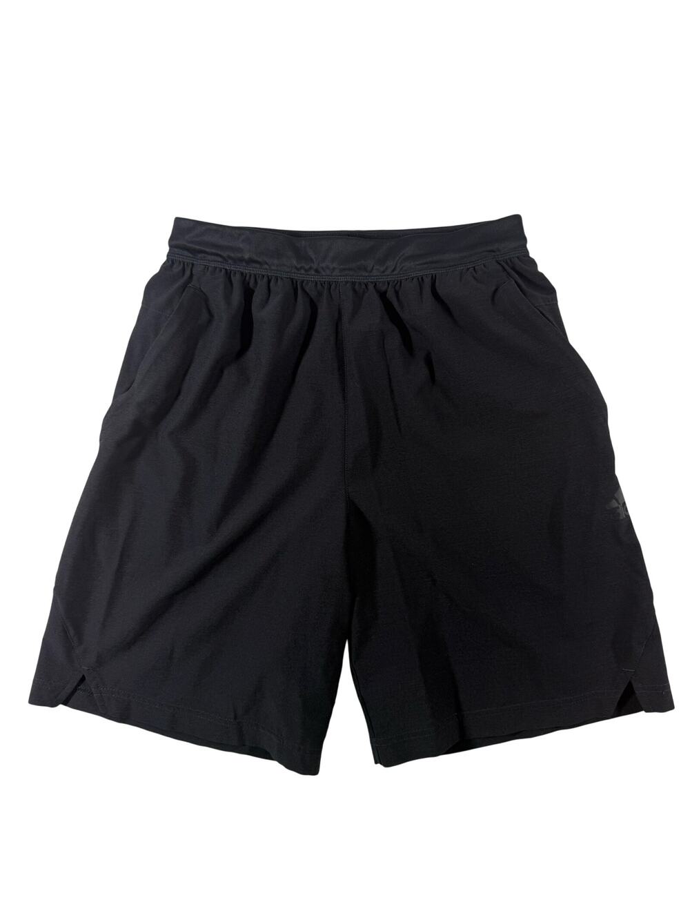 Adidas Men’s Small Black Athletic Shorts Zip Pockets 8.5” Inseam